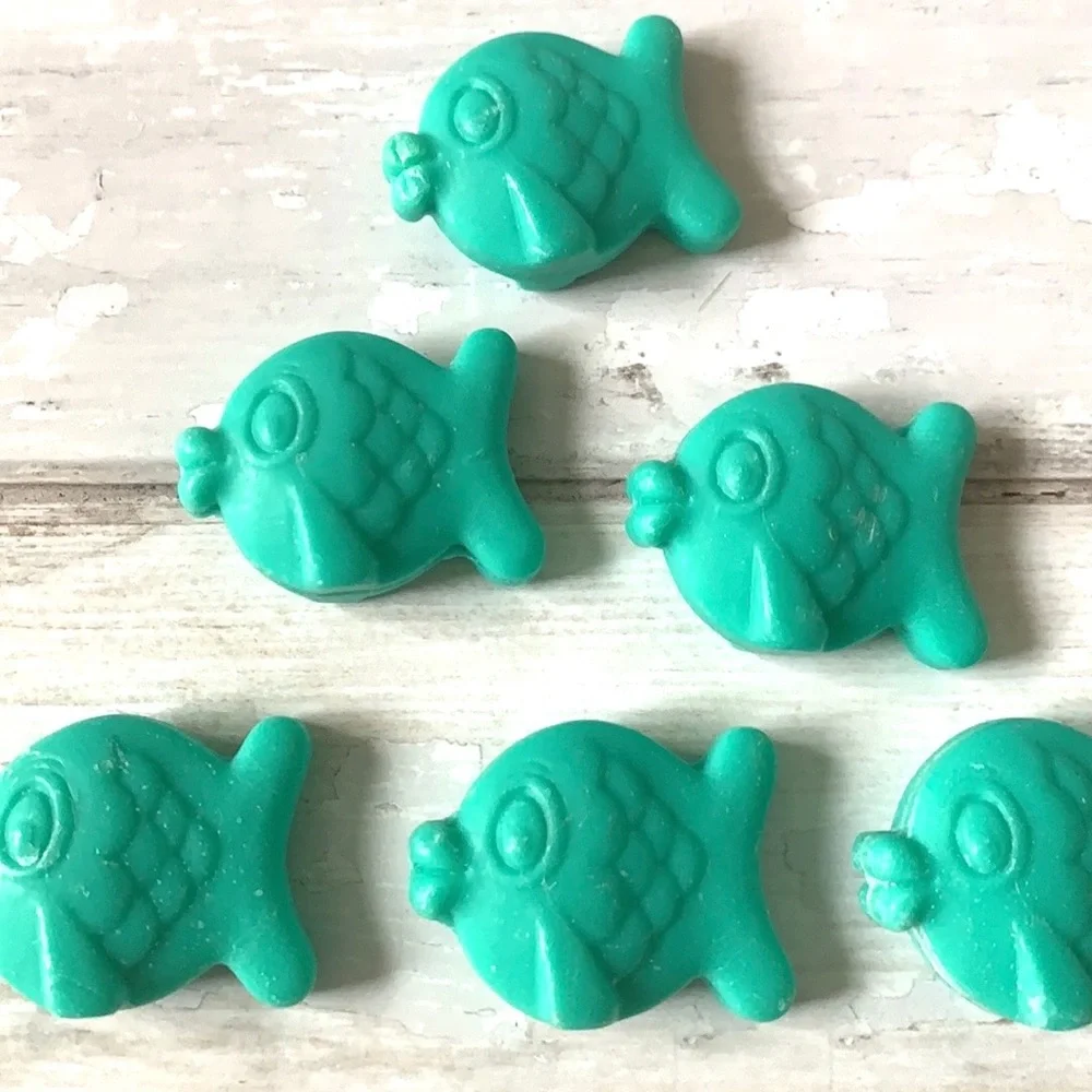 Teal Fish Shaped Soap 6ct Green Blue Decorative Bath Accents Bathroom Decor